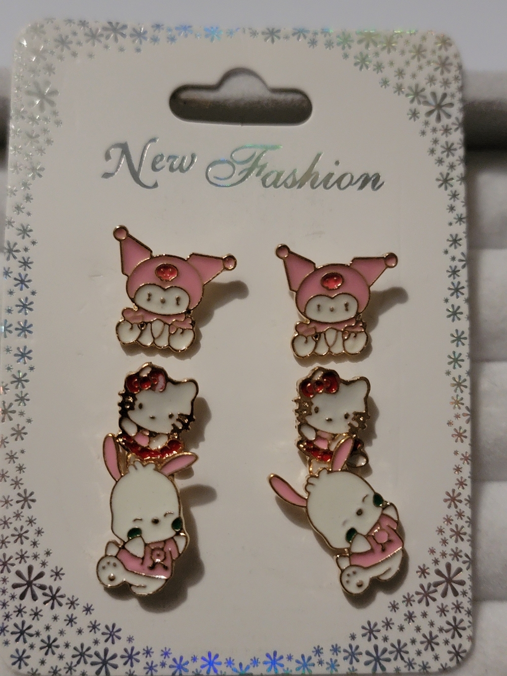 Pink Cute Character Kids Earring Set